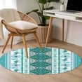 thumbnail image 4 of Turquoise Boho Round Area Rug 3Ft Washable Small Circle Rugs for Kitchen Entryway, Southwest Aztec Tropical Tree Animals Motifs Non-Slip Carpet Floor Mats Indoor Outdoor Carpet Runner Home Decor, 4 of 8