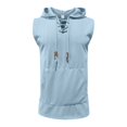thumbnail image 5 of Yiaimeir Men's Sleeveless Hoodie With Lace-Up Design Lightweight Cotton Blend Casual Gym Workout Pullover For Summer Comfort,Size S-3XL, 5 of 5