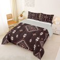 thumbnail image 2 of Homewish Boho Geometric Rhombus Full Size Comforter Sets,Bohemian Exotic Style Bedding Comforter Set,Chocolate Brown,Light Gray Reversible,3pcs,1 Comforter and 2 Pillowcases, 2 of 7