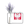 thumbnail image 1 of poland eu national emblem artificial lavender flower vase bottle card, 1 of 2