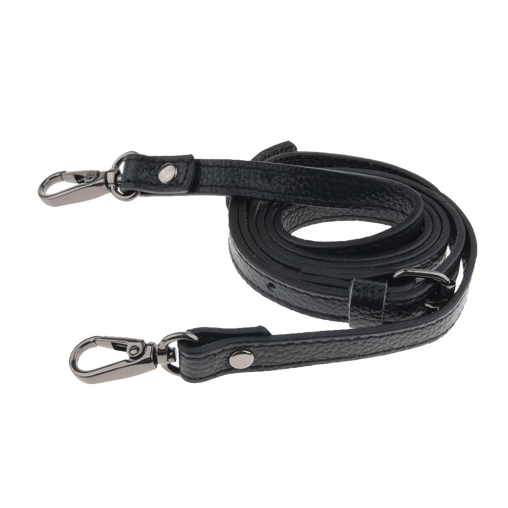 Siruishop Adjustable Grain Leather Shoulder Bag Strap Replacement Bag Accessory Black Black