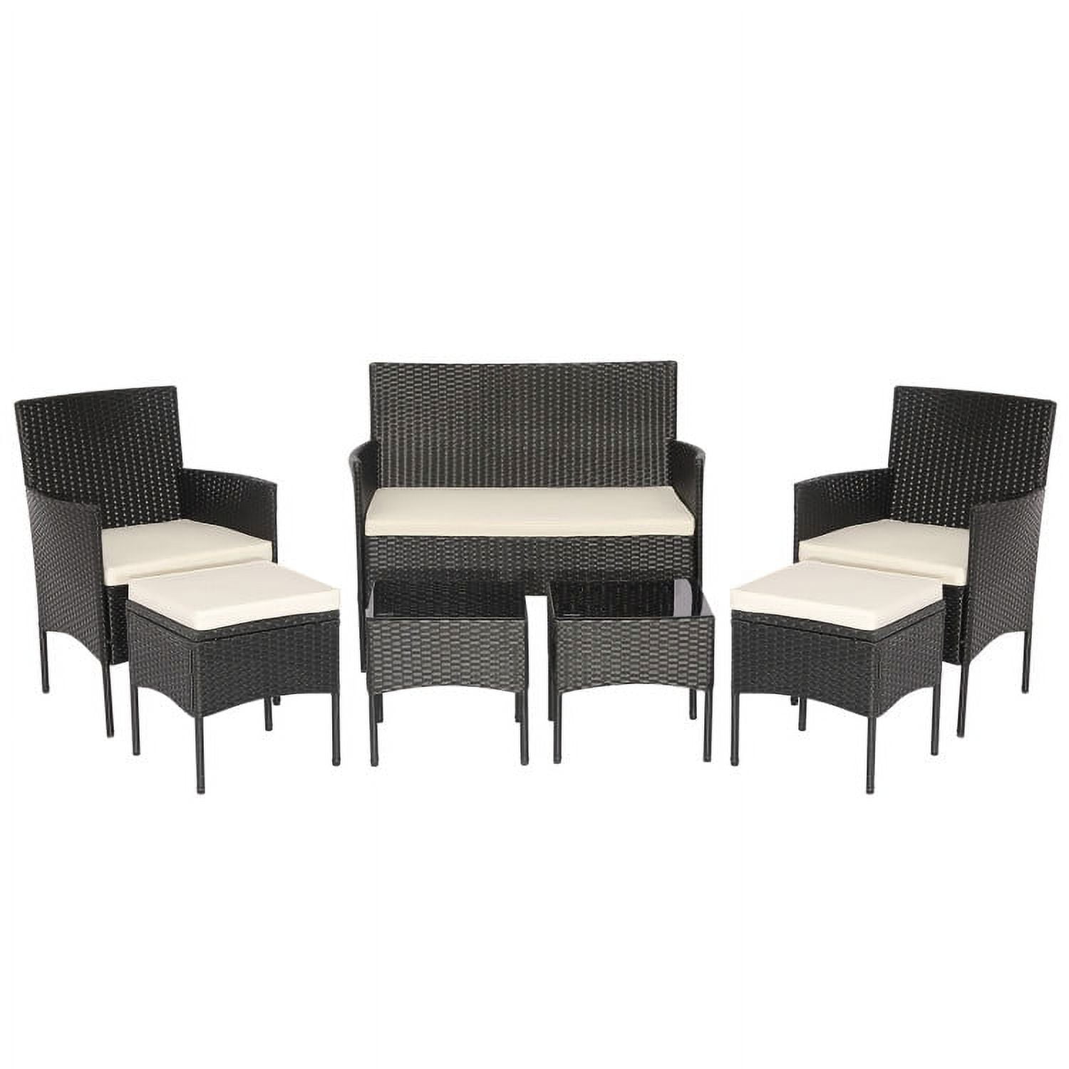 Aimee Lii 7 Pieces Outdoor Wicker Sofa Set with Coffee Table, Backyard Furniture, Rustproof Aimee Lii 7 Pieces Outdoor Wicker Sofa Set with Coffee Table, Backyard Furniture, Rustproof