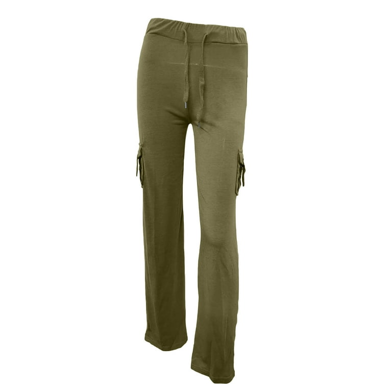 wo-fusoul Black and Friday Deals Cargo Pants for Women High Waist