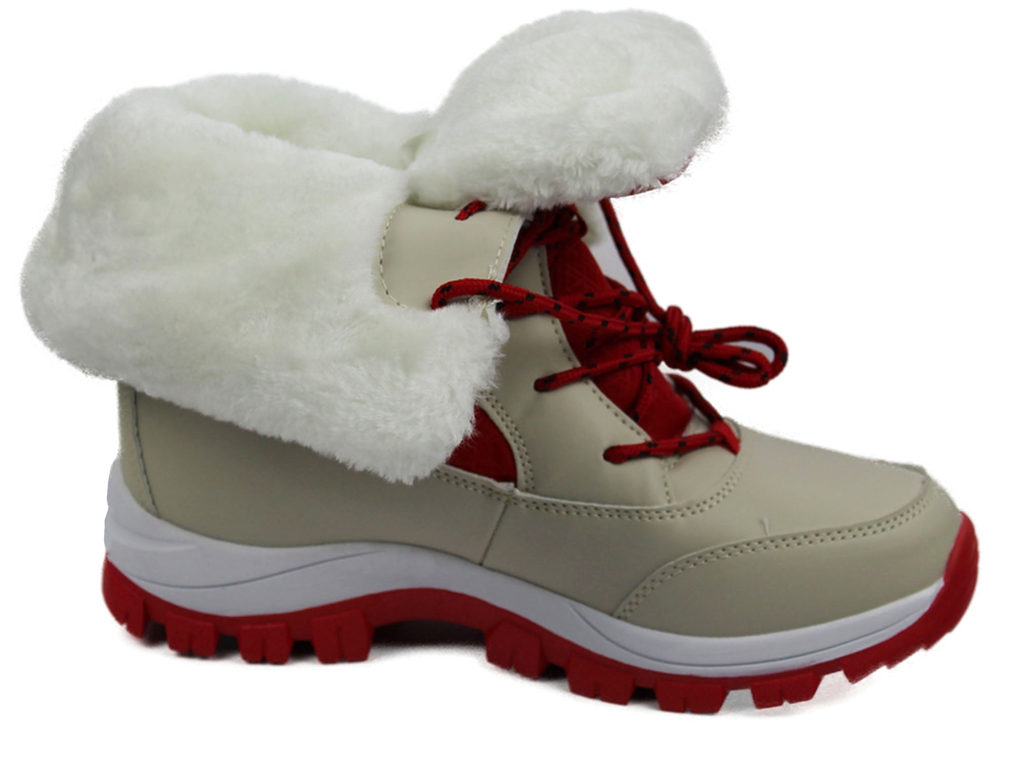 OwnShoe Mid-Calf Snow Boots for Women Faux Fur Winter Shoes Water Resistant Outdoor Hiking Boots