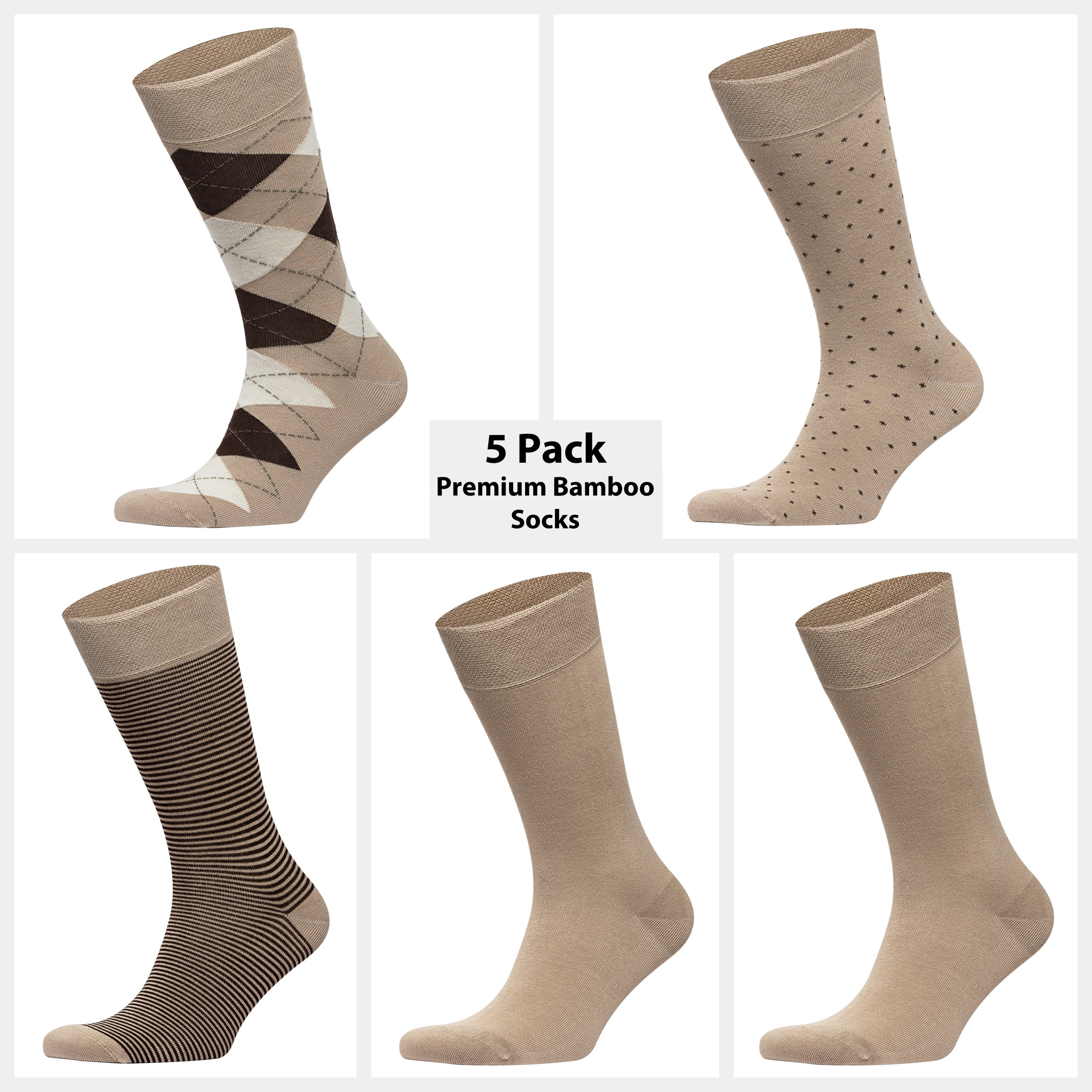 Quality Dress Socks Bundle B, Stylish Bamboo Socks