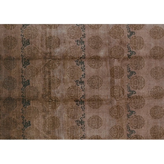 Ahgly Company Indoor Rectangle Oriental Turquoise Blue Industrial Area Rugs, 8' x 12'