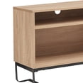 thumbnail image 2 of 60" Media Entertainment Console 4 Compartments Metal Base & wood Light Oak Brown, 2 of 7