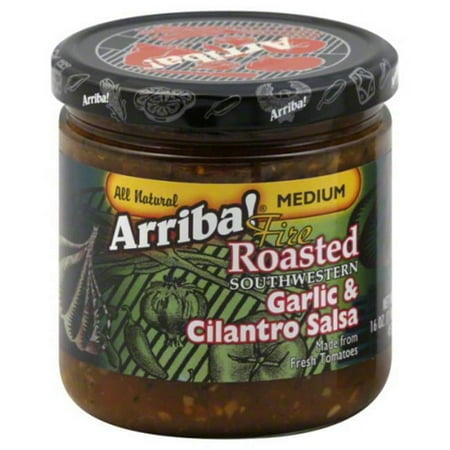 Arriba! Salsa: Medium Garlic & Cilantro Salsa, Fire Roasted the Traditional Mexican Way