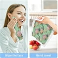 thumbnail image 6 of SKYSONIC 6 PCS Green Floral Baby Washcloths Towel Set, Highly Absorbent & Soft Cotton Wash Cloths 12"x 12" Face Hand Towels for Bathroom, Multi-Purpose Fingertip Towels, 6 of 7
