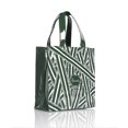 thumbnail image 5 of Bolso de compras de PVC con rayas verdes para mujer, bolso de hombro elegante y reutilizable, bolso de mano informal para el trabajo, 5 of 5