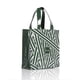 thumbnail image 5 of Bolso de compras de PVC con rayas verdes para mujer, bolso de hombro elegante y reutilizable, bolso de mano informal para el trabajo, 5 of 5
