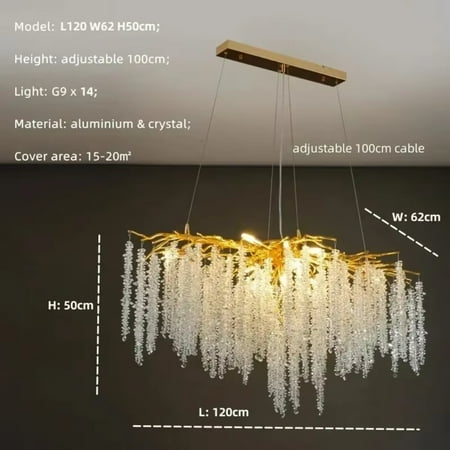 

LXJNGSJ Modern Nordic Crystal Branch Lustre Pendant Chandelier Lights for Dining Table - Elegant Ceiling Lamps for a Modest Room