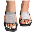 thumbnail image 3 of Bmisegm Women's Square Toe Rhinestone Flat Sandal Slippers Sandals Women Summer Black 7, 3 of 5