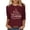 Wine, variant on Npasoilc Christmas Sweatshirt for Women Christmas 3/4 Sleeve Fall Tunic Blouse Tops Pullover Sweatshirt