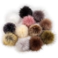 thumbnail image 4 of 24 Pieces Faux Fur Pom Pom Balls  Fluffy Pompom Ball with Elastic Loop for Hats Shoes Gloves Scarves Bag Key Chain Charms Accessories (12 Pairs,Mixed Color), 4 of 7