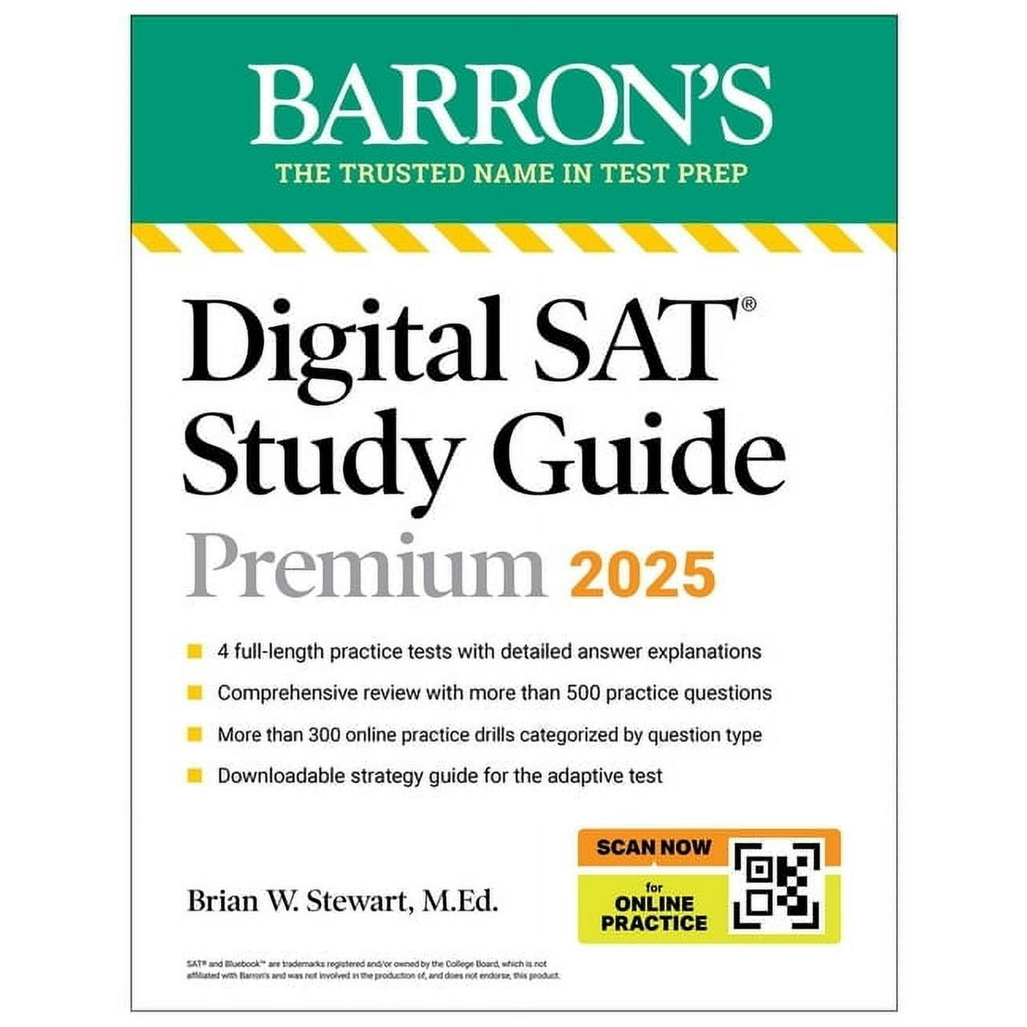 Barron's SAT Prep Digital SAT Study Guide Premium, 2025: 4 Practice Tests + Comprehensive Review + Online Practice, (Paperback)