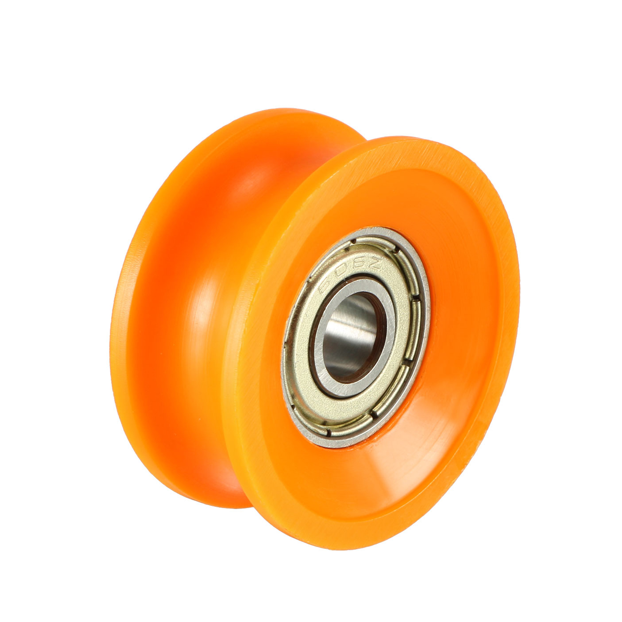 2.5mm Deep Metal V Groove Guide Bearing Pulley Rail Ball Wheel Orange