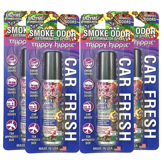 Smoke Odor Exterminator Air Fresh Spray - Your Ultimate Solution for Smoke and Household Odor Elimination - 1 oz Spray, Trippy Hippie, 4 Packs
