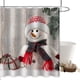 thumbnail image 5 of Cortina de ducha con estampado digital de muñeco de nieve, impermeable, para baño, resistente al agua, a prueba de moho, para duchas separadas en seco y húmedo, 5 of 5