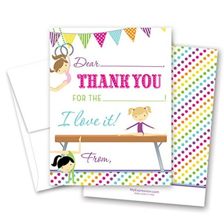 Cartes De Remerciement D Anniversaire De Fille De Gymnastique Olympique Pour Enfants Walmart Canada