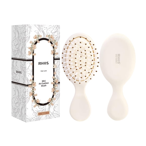 RHOS Mini cepillo de pelo para mujeres, hombres y niños, tamaño de viaje, cepillo de pelo para bolso, mochila, pequeño cepillo de paleta con cerdas suaves, mini cepillo desenredante para todo tipo de
