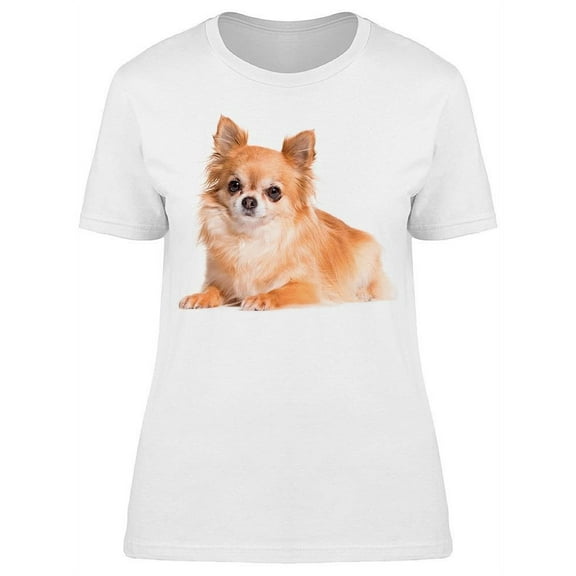 Cute Brown Chihuahua Lying Down T-Shirt Women -Image by Shutterstock, Female Medium
