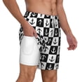 thumbnail image 3 of Picia Nautical Anchors1 pattern Mens Swim Trunks with Compression Liner Stretch Beach Shorts Quick Dry with Zipper Pockets No-Chafing Board Shorts-3X-Large, 3 of 9