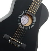 Ashthorpe 30-Inch Beginner Acoustic Guitar Starter Package, Black
