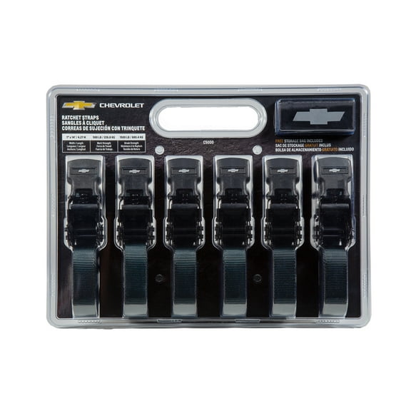 Chevrolet 14 ft. x 1 in. Ratchet Strap Kit (6 Pc) - 1500 LB Break Strength