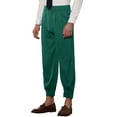 thumbnail image 5 of INSPIRE CHIC Cropped Pants for Men's Double Pleated Zipper Leg Tapered Formal Dress Pants Green 36, 5 of 5