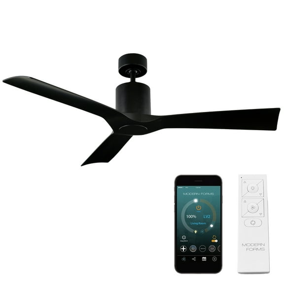 Aviator 54" Matte Black Smart Ceiling Fan with Remote Control