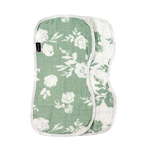 Classic Muslin Baby Burp Cloth Set - Vintage and Modern Floral , 8.5x17 Inch Pack of 1