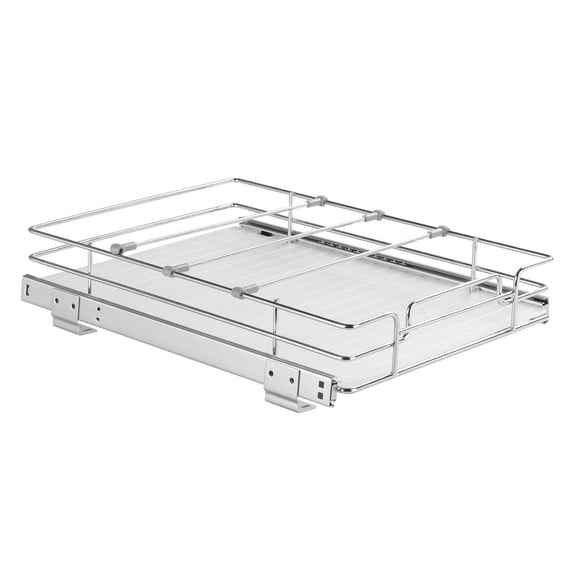 Slide Out Cabinet Organizer 12.5"W x 16.5"D, Heavy Duty Pantry Shelves, Steel Roll Out Drawers for Kitchen, Under Sink Storage, 14"W Install Size