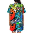thumbnail image 3 of Saiise Geometry Dash Pajamas Sets for Women Soft Short-Sleeved Pjs with Lounge Shorts Two Piece Sleepwear S-4XL, 3 of 7