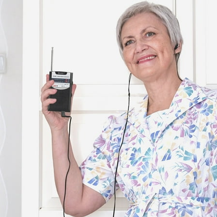 ZZkhGO Vintage Portable Radio, AM FM Retro Mini Radio with Built-in Speaker, Battery Powered Receiver