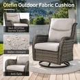thumbnail image 4 of Patiobula Outdoor Patio High Back Swivel Glider Chair Set of 2,All-Weather Rattan Swivel Rocking Lounge Chair with Removable Cushions for Patio Porch Pool,Gray/Beige, 4 of 8