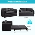 thumbnail image 3 of ZAFLY 3-in-1 Pull Out Sofa Bed, Queen Size Convertible Sleeper Loveseat for Small Space - Dark Gray, 3 of 5