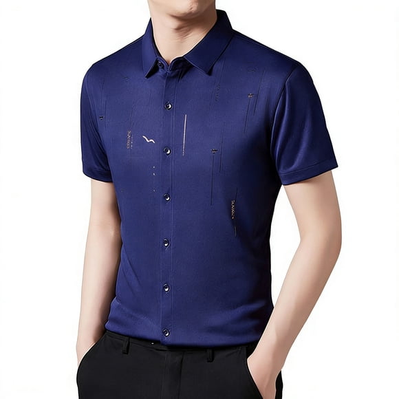 MDUKONU Men's Regular Fit Shirt Slim Fit Soft Party Shirt Purple XXXL