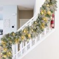 thumbnail image 5 of Winter Frost Christmas Simulation Snow Pine Branch Rattan with LED Lights - 78.7 Inch Holiday Wall Gate Fence Staircase Decoration, 5 of 7