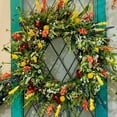 thumbnail image 2 of Coronas para Puerta Entrada, 45 cm, para Exteriores, Bienvenidas, Flores Verano, Resistentes A la Intemperie, Vegetación, Coronas Redondas para Todas las Estaciones., 2 of 5