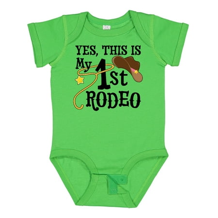 

Inktastic Yes This is My 1st Rodeo- Cowboy Hat with Pink Band Lasso Gift Baby Girl Bodysuit