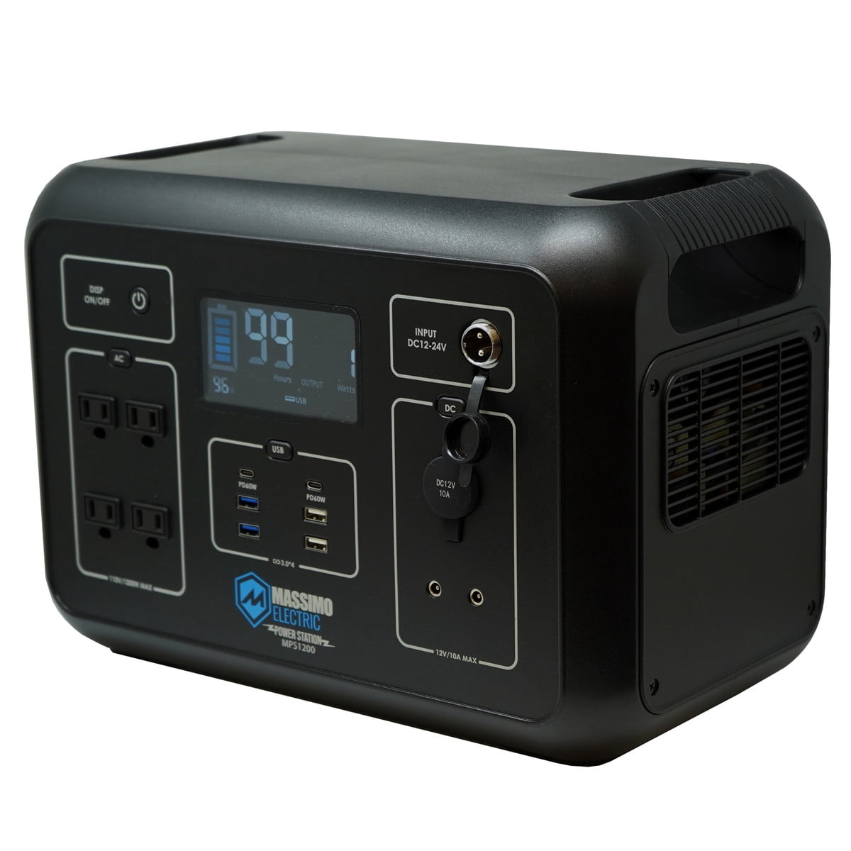 Massimo 1200W Electric Portable Power Station for Emergencies, Camping & Travel