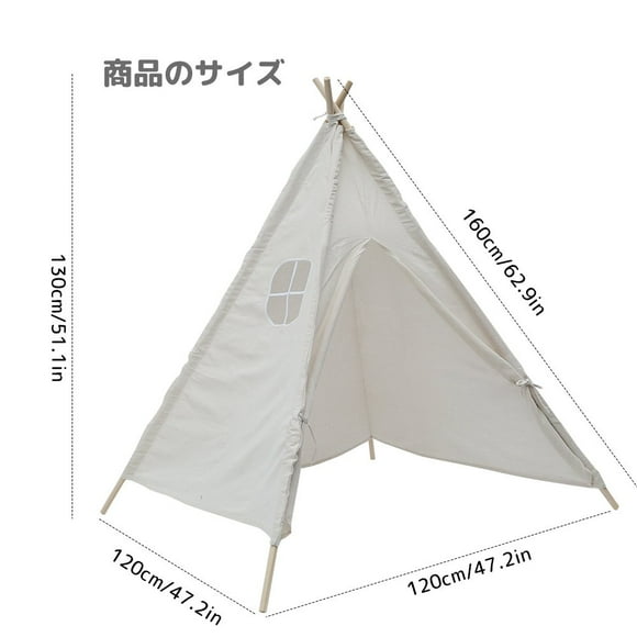 Kids Indian Tent Foldable Children Indian Tent Kids Teepee Play House Durable Cotton Linen Cloth Wigwam Intellectual Development Kids Toy