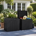 thumbnail image 2 of 31 Gallon All-Weather Deck Box for Outdoor Storage, Black (Set of 2), 2 of 4