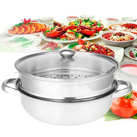 2 Tier Stainless Steel Steamer Induction Compatible Cookware Pot Kitchen