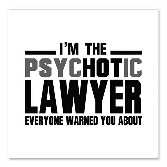 DistinctInk Custom Bumper Sticker - 6" x 6" Decorative Decal - White Background - PsycHOTic Lawyer Everyone Warned You