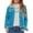 Sky Blue, variant on Jacket for Women Fall Solid Button Down Velvet Cropped Long Sleeve Retro Workwear With Pockets Outwear Coat