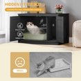 thumbnail image 5 of Cat Litter Box Enclosure, hidden washroom, dividers, reversible entrance, indoor, Black, 5 of 10
