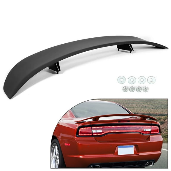 KOJEM Trunk Spoiler Fit for 2006-2010 Dodge Charger, Rear Trunk Lid Wing Spoiler, Plastic Black