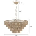 thumbnail image 3 of Luxurious Bohemian Rattan Chandelier - Woven Pendant Light Fixture with Adjustable Chain for Dining, Living Room, Bedroom - Antique Wood Finish, Unique Tiered Design (Wood,5-Tier), 3 of 9